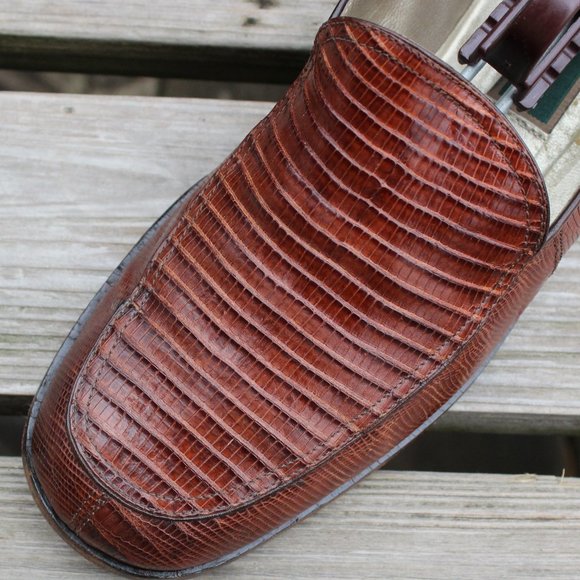 Vintage Cole Haan Brown Lizard Skin Loafers, Women's 9 B, Made in Italy, EUC - Picture 3 of 12